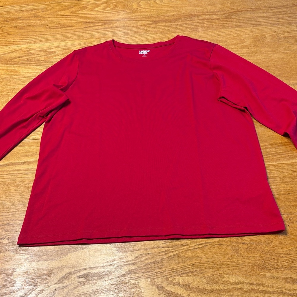 Women’s Lands End Red Long Sleeve Top